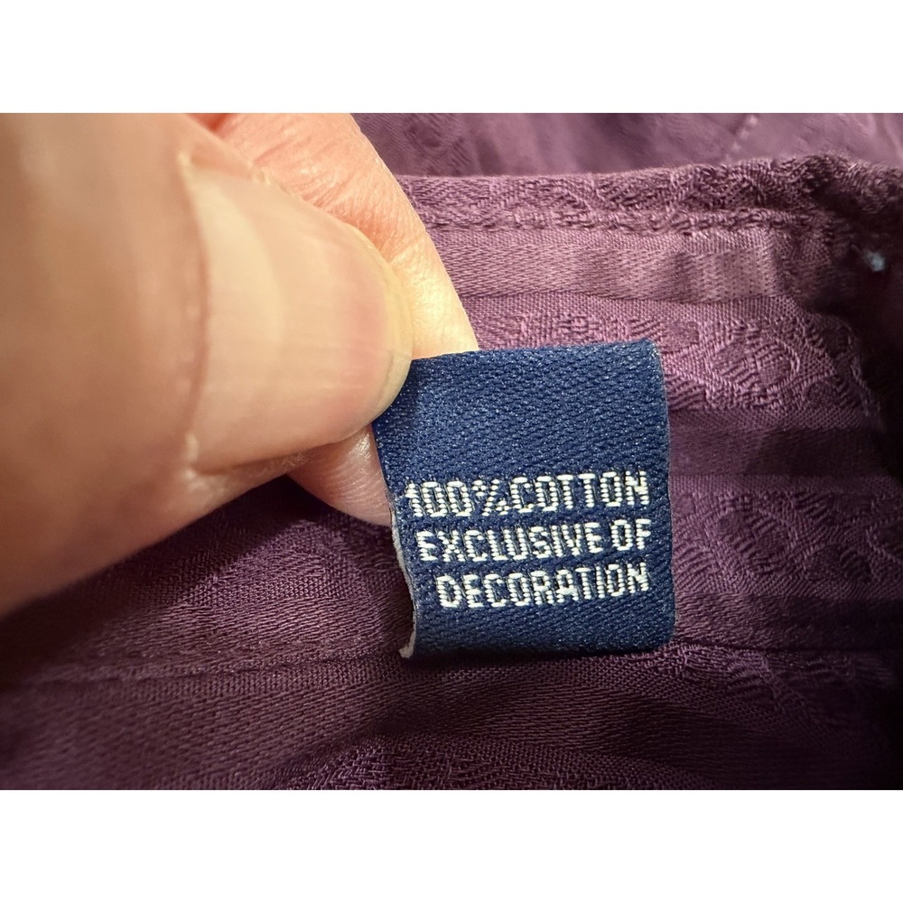 Men's Robert Graham Deep Purple Button-Down Striped Cotton Shirt L w/embroidery - Picture 7 of 7